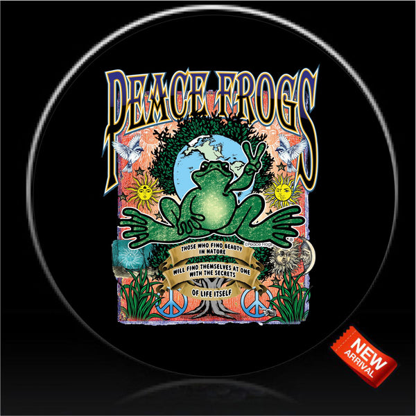 Peace frog beauty in nature spare tire cover