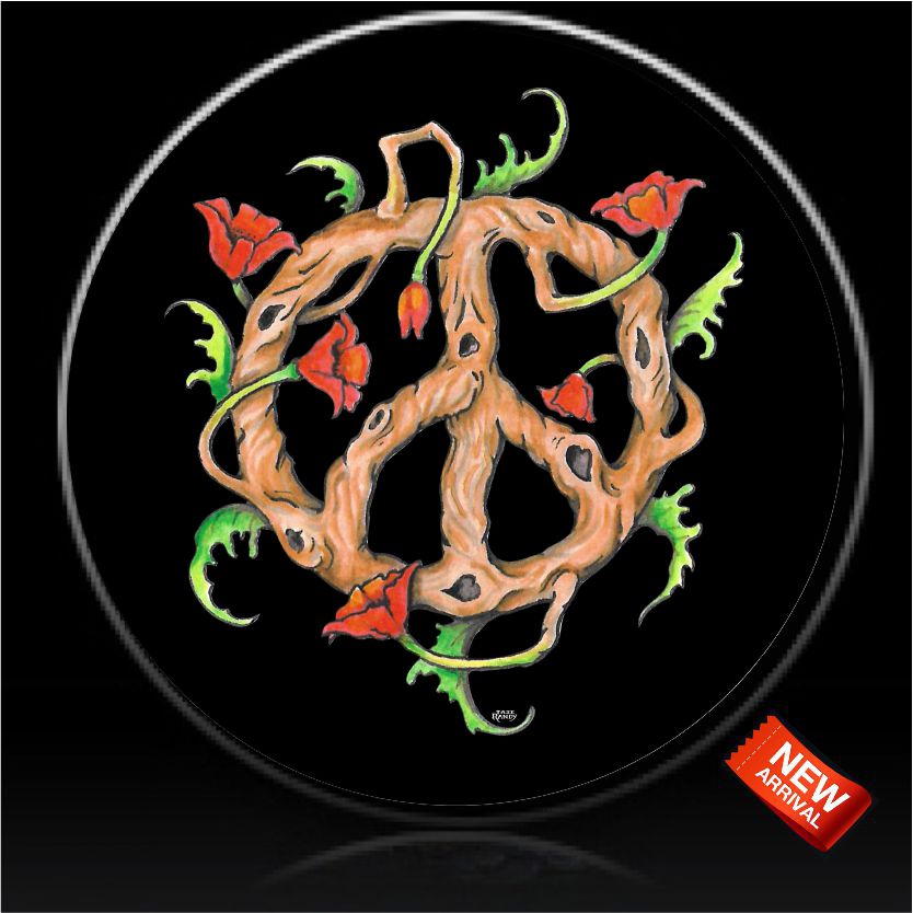 Peace Rose Vines Spare Tire Cover Tattoo Randy©-Custom made to your exact tire size