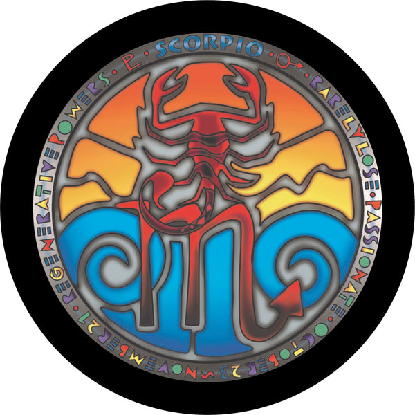 Scorpio Zodiac Sign Spare Tire Cover Kathleen Kemmerling©-Custom made to your exact tire size
