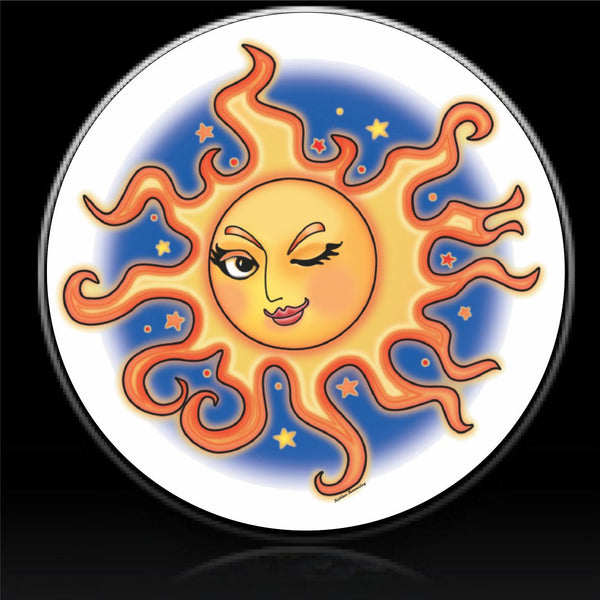 Seductive flirty sun spare tire cover