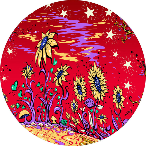 Sunflower Field Red Spare Tire Cover Mike Dubois©-Custom made to your exact tire size