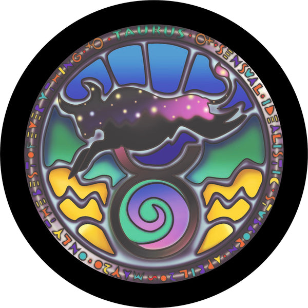 Taurus Zodiac Sign Spare Tire Cover Kathleen Kemmerling©-Custom made to your exact tire size