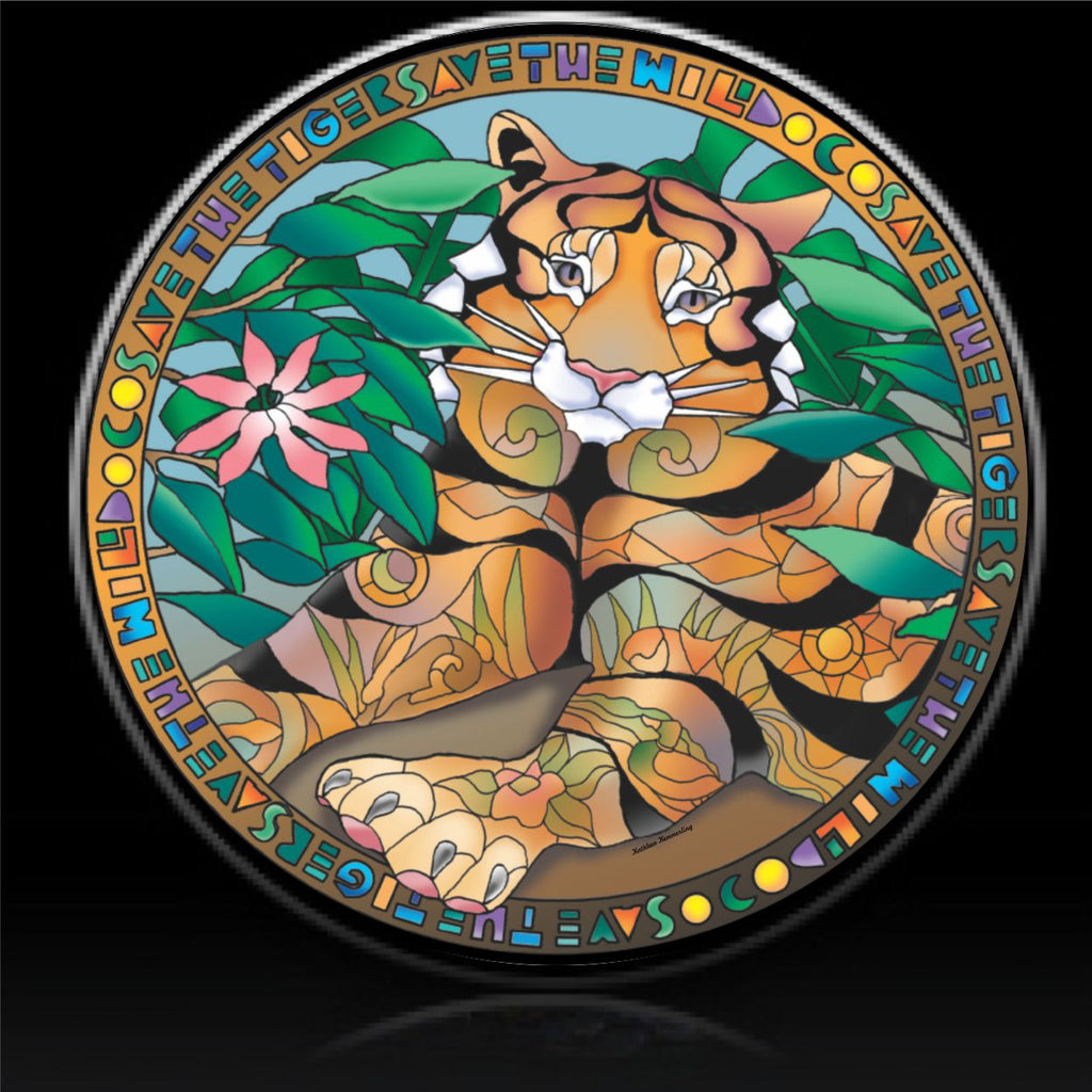 Tiger mosiac spare tire cover