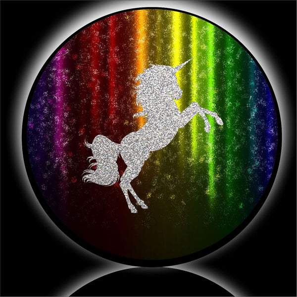 Unicorn glitter print spare tire cover