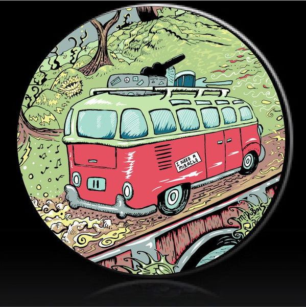 Bus Musician Road Trip Spare Tire Cover Mike Dubois©-Custom made to your exact tire size