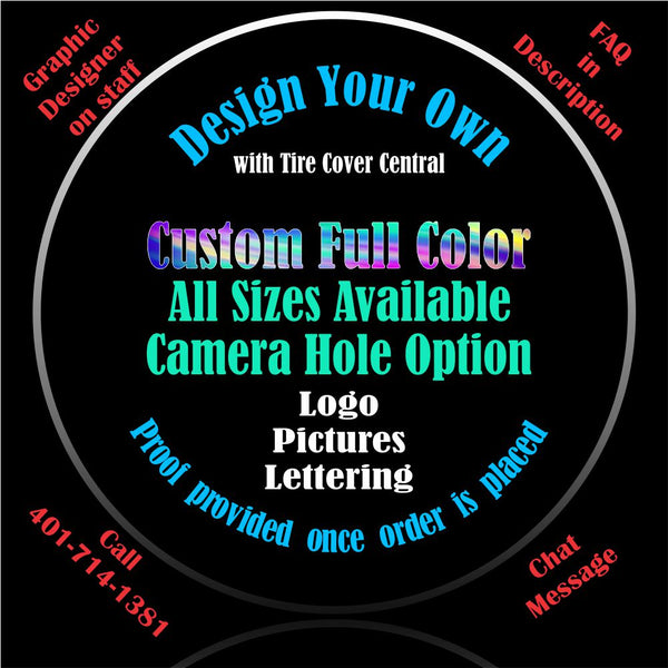 Personalize your own tire cover with pictures or logo