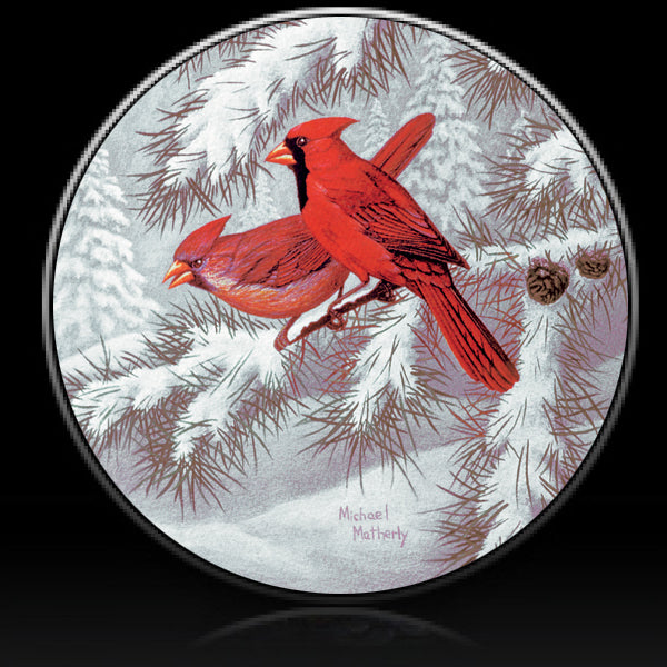 Bird winter cardinals spare tire cover