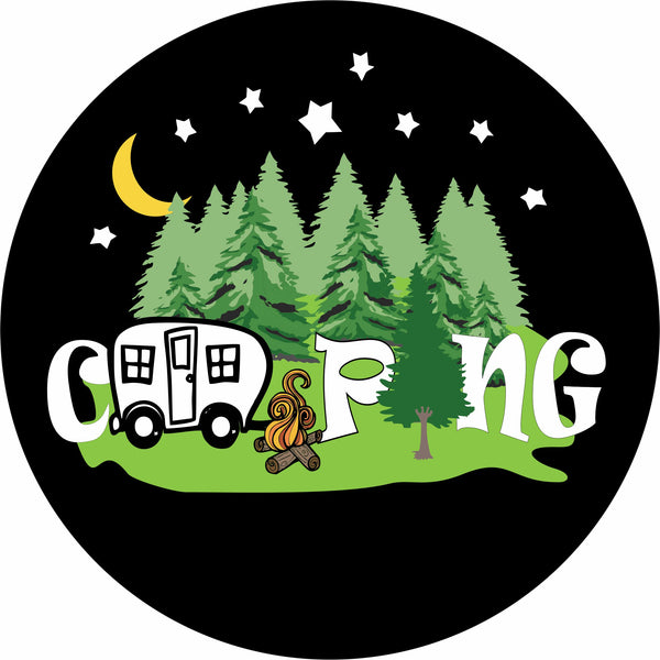 Camping CAMPER Spare Tire Cover-Custom made to your exact tire size