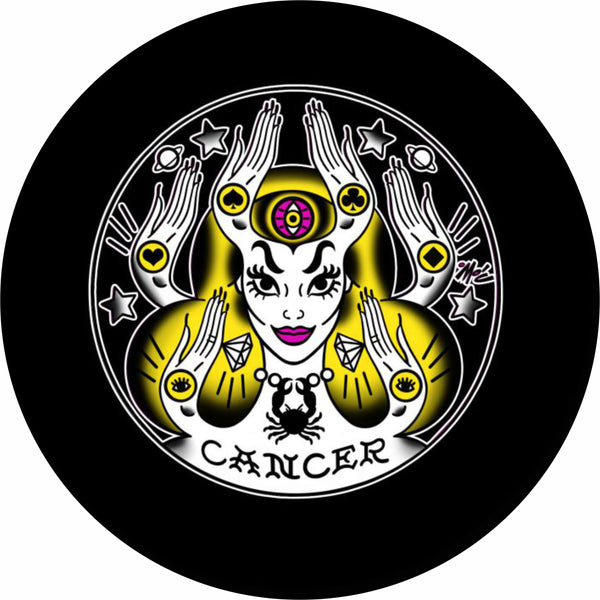 Cancer Zodiac Sign Woman Spare Tire Cover-Custom made to your exact tire size