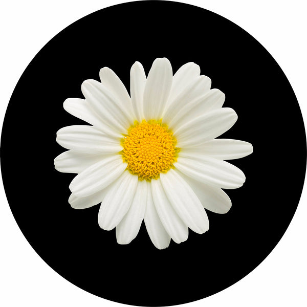 Daisy White Flower Spare Tire Cover Heavy Duty -Made to your exact tire size