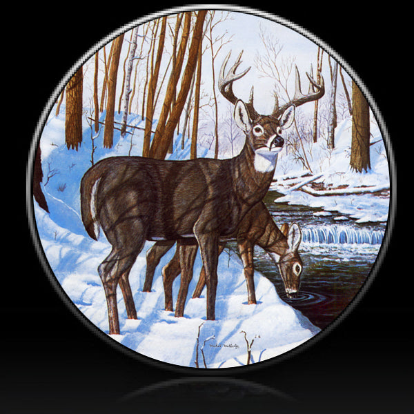 Deer winter bliss spare tire cover