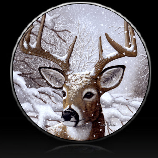 Deer Dancing Snow spare tire cover