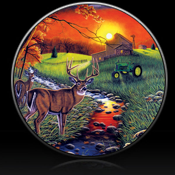 Deer stepping out spare tire cover