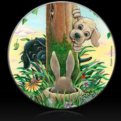 Dog First Encounter Spare Tire Cover Gary Patterson©-Custom made to your exact tire size