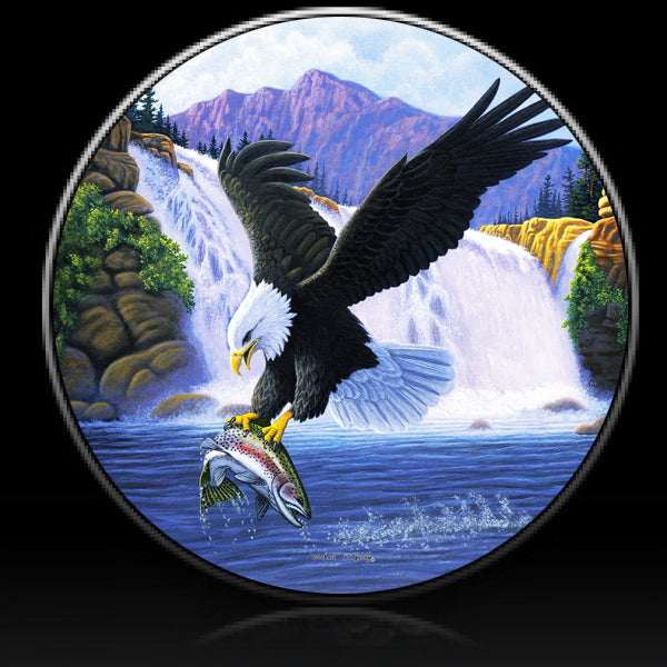 Eagle Sanctuary with trout spare tire cover