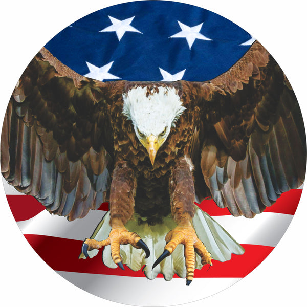 Eagle Stars & Stripes Spare Tire Cover-Custom made for your exact tire size