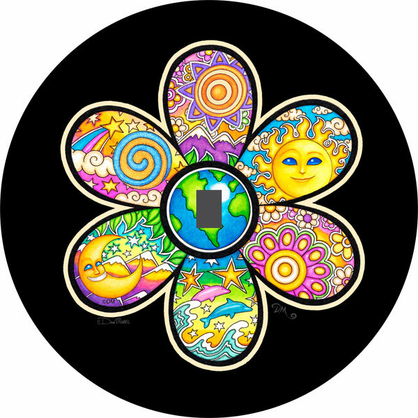 Earth Flower Spare Tire Cover Dan Morris©-Custom made for your exact tire size