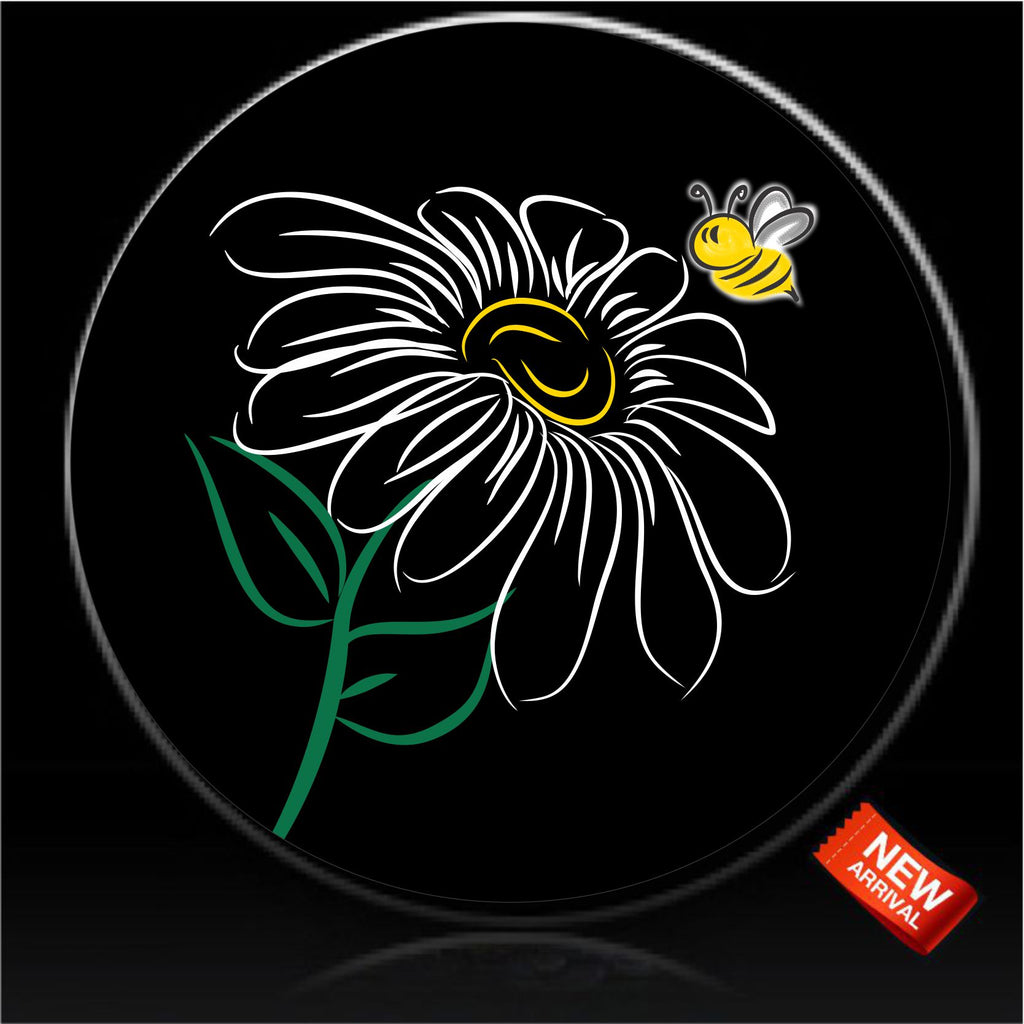 flower and honey bee spare tire cover