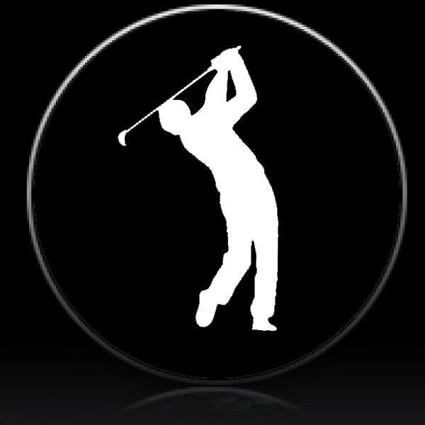 Golfer silhouette spare tire cover