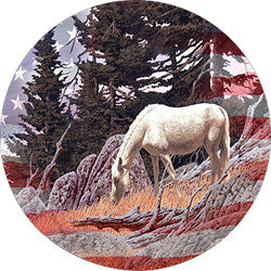 Horse US Flag Spare Tire Cover-Custom made to your exact tire size