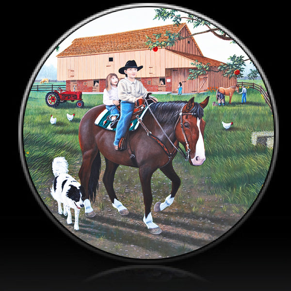 Horse a day on the farm spare tire cover