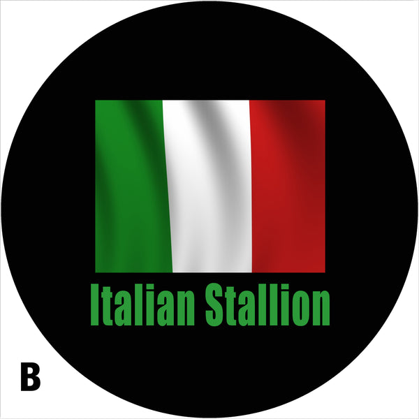 Italy Flag Italian Stallion Spare Tire Cover-Custom made to your exact tire size