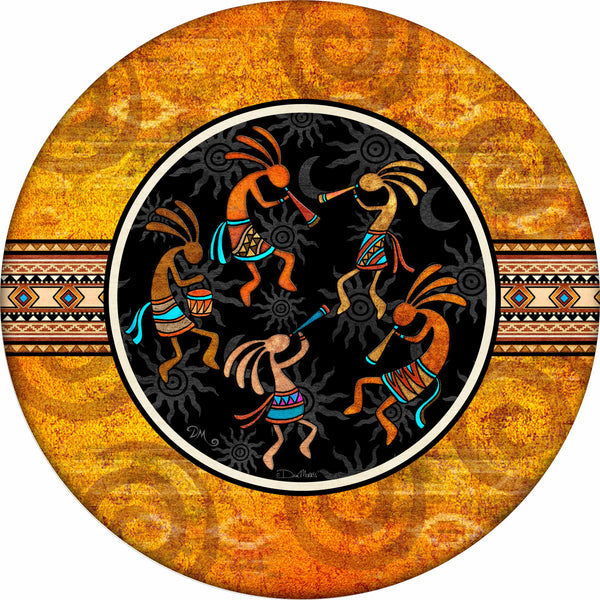 Kokopelli Band Spare Tire Cover Dan Morris©-Custom made to your exact tire size