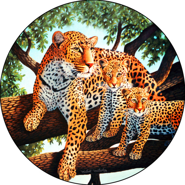 Leopard & Cubs Spare Tire Cover Michael Matherly©-Custom made to your exact tire size