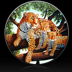 Leopard & Cubs Spare Tire Cover Michael Matherly©-Custom made to your exact tire size