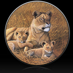 Lion African Lioness & Cubs Spare Tire Cover Michael Matherly©-Custom made to your exact tire size