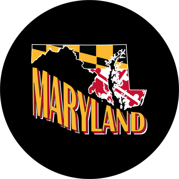 Maryland Flag State Shape Spare Tire Cover-Custom made to your exact tire size