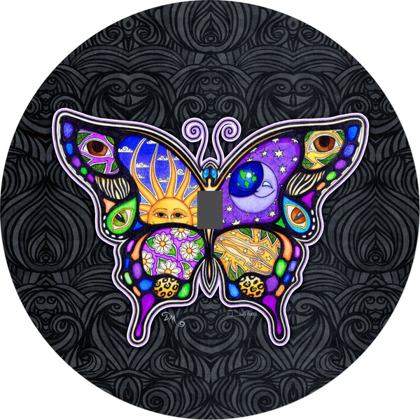 Butterfly Night & Day on- BLACK Spare Tire Cover Dan Morris©