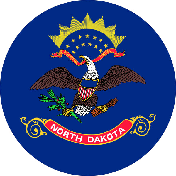 North Dakota Flag Spare Tire Cover-Custom made to your exact tire size