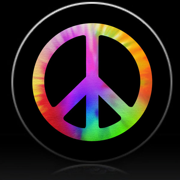 Tie dye peace sign spare tire cover