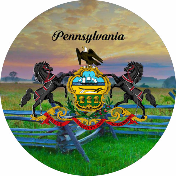Pennsylvania Flag Spare Tire Cover-Custom made to your exact tire size