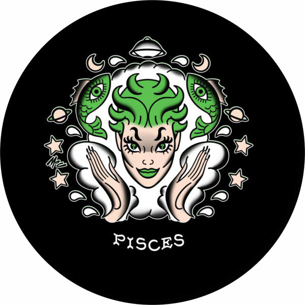 Pisces Zodiac Sign Woman Spare Tire Cover-Custom made to your exact tire size