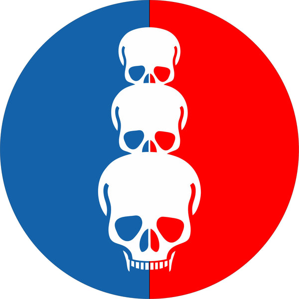 Skulls Red and Blue Spare Tire Cover-Custom made to your exact tire size