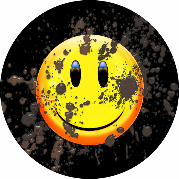 Smiley Face Mud Splatter Spare Tire Cover Charron©-Custom made to your exact tire size