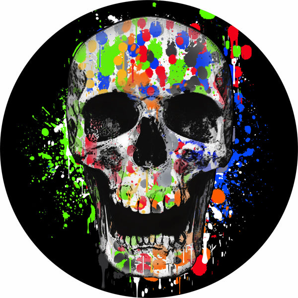 Skull Splatter Paint Spare Tire Cover Charron©-Custom made to your exact tire size
