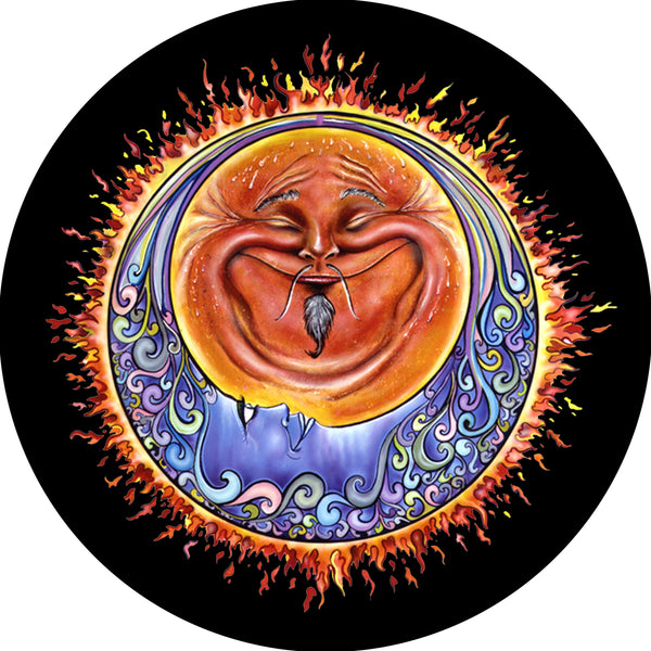 Sun and Moon Smiley Spare Tire Cover Mike Dubois©-Custom made to your exact tire size