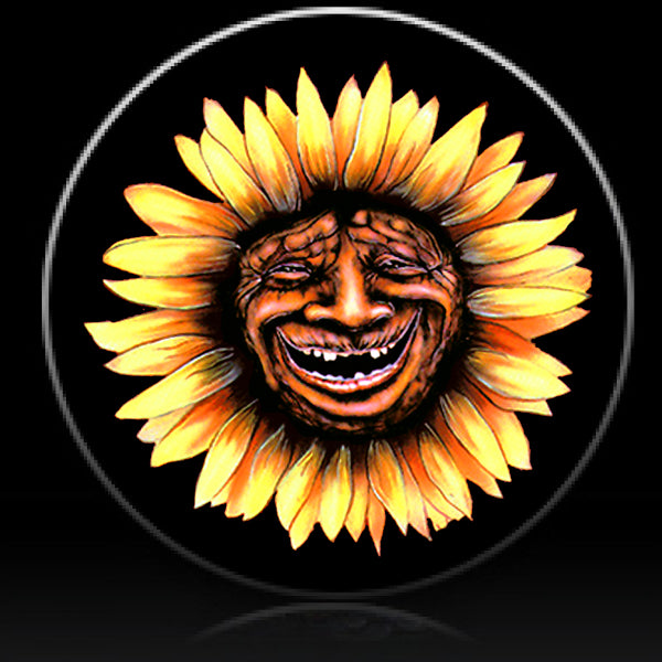 Sunflower gnome face spare tire cover