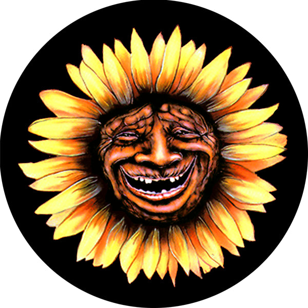 Sunflower Gnome Face Spare Tire Cover Mike Dubois©-Custom made to your exact tire size