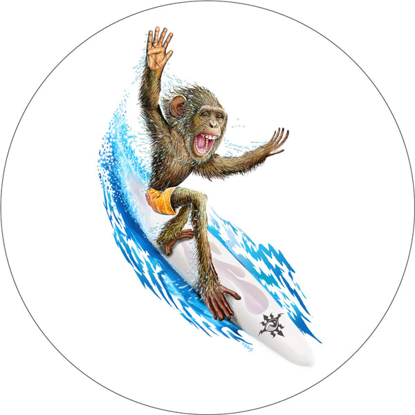 Monkey Surfing Spare Tire Cover Mike Dubois©-Custom made to your exact tire size