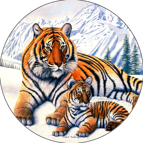 Tiger Siberian & Cub Spare Tire Cover Michael Matherly©-Custom made to your exact tire size