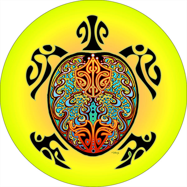 Turtle Yellow Spare Tire Cover Mike Dubois©-Custom made to your exact tire size
