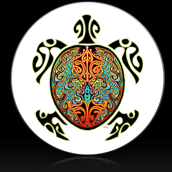 Tribal turtle spare tire cover