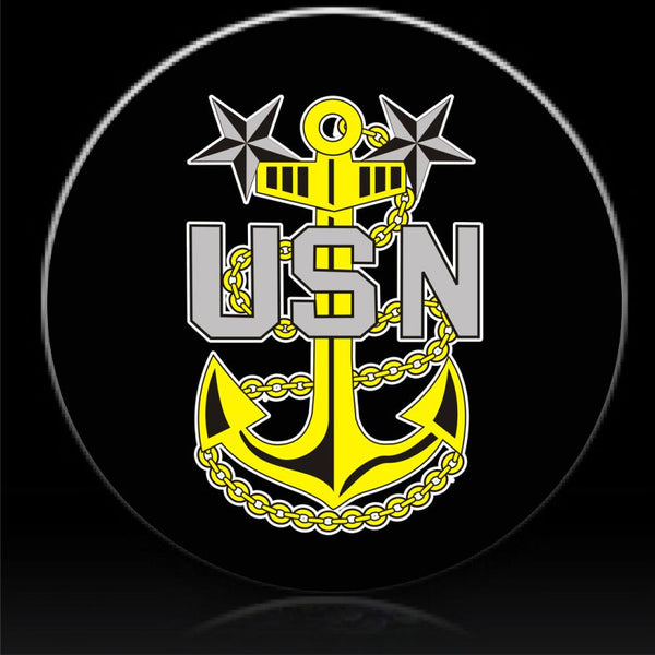 US Navy USN 2 stars Spare Tire Cover-Custom made to your exact tire size