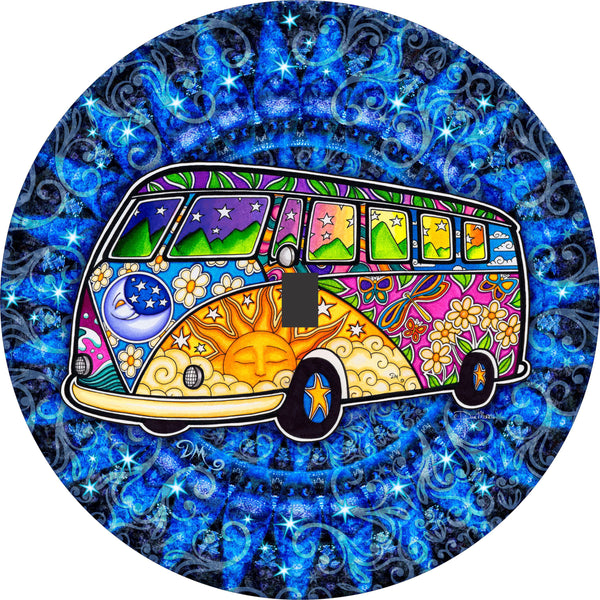 Bus Road Trip Spare Tire Cover Dan Morris©-Custom made to your exact tire size
