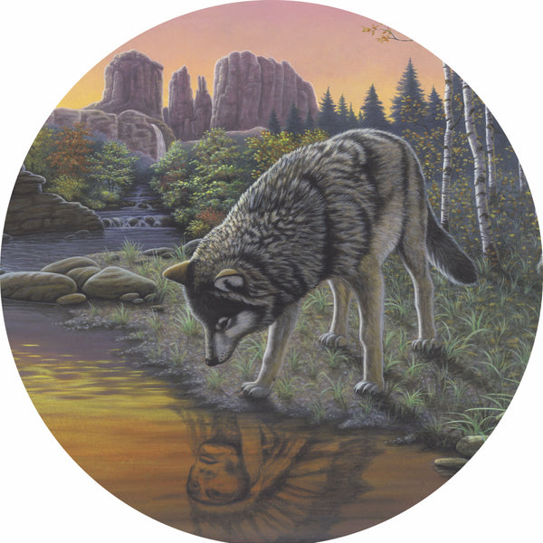 Indian Wolf Reflections Spare Tire Cover Michael Matherly©-Custom made to your exact tire size