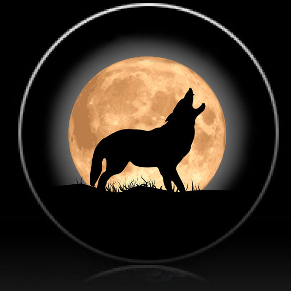 Wolf and Golden Moon Spare Tire Cover-Custom made to your exact tire size